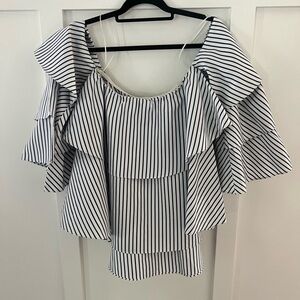 AQUA size small off the shoulder layered ruffle top NEW